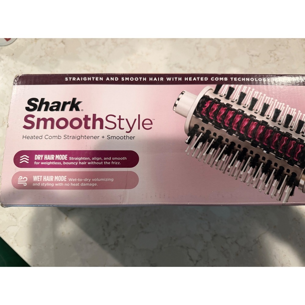 Shark SmoothStyle Heated Comb Straightener + Smoother HT202 White Gold Blowout